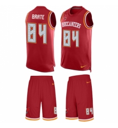 Men's Nike Tampa Bay Buccaneers #84 Cameron Brate Limited Red Tank Top Suit NFL Jersey