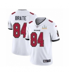 Men's Tampa Bay Buccaneers #84 Cameron Brate White 2021 Super Bowl LV Jersey