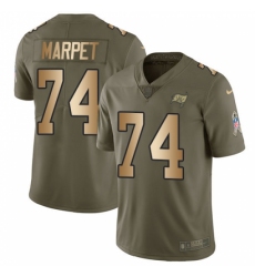 Men's Nike Tampa Bay Buccaneers #74 Ali Marpet Limited Olive/Gold 2017 Salute to Service NFL Jersey