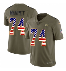 Men's Nike Tampa Bay Buccaneers #74 Ali Marpet Limited Olive/USA Flag 2017 Salute to Service NFL Jersey