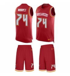 Men's Nike Tampa Bay Buccaneers #74 Ali Marpet Limited Red Tank Top Suit NFL Jersey