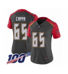 Women's Tampa Bay Buccaneers #65 Alex Cappa Limited Gray Inverted Legend 100th Season Football Jersey