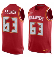 Men's Nike Tampa Bay Buccaneers #63 Lee Roy Selmon Limited Red Player Name & Number Tank Top NFL Jersey