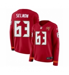 Women's Nike Tampa Bay Buccaneers #63 Lee Roy Selmon Limited Red Therma Long Sleeve NFL Jersey