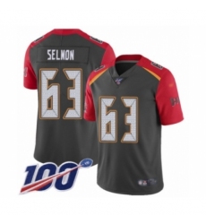 Youth Tampa Bay Buccaneers #63 Lee Roy Selmon Limited Gray Inverted Legend 100th Season Football Jersey