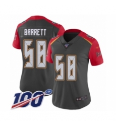 Women's Tampa Bay Buccaneers #58 Shaquil Barrett Limited Gray Inverted Legend 100th Season Football Jersey