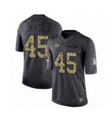 Men's Tampa Bay Buccaneers #45 Devin White Limited Black 2016 Salute to Service Football Jersey