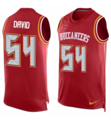 Men's Nike Tampa Bay Buccaneers #54 Lavonte David Limited Red Player Name & Number Tank Top NFL Jersey