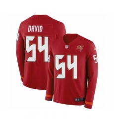 Youth Nike Tampa Bay Buccaneers #54 Lavonte David Limited Red Therma Long Sleeve NFL Jersey
