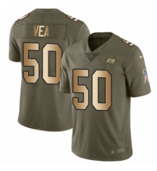 Men's Nike Tampa Bay Buccaneers #50 Vita Vea Limited Olive/Gold 2017 Salute to Service NFL Jersey