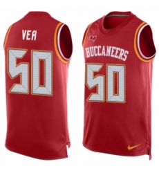 Men's Nike Tampa Bay Buccaneers #50 Vita Vea Limited Red Player Name & Number Tank Top NFL Jersey