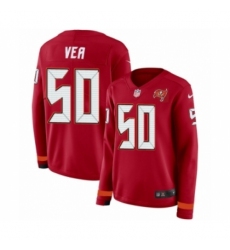 Women's Nike Tampa Bay Buccaneers #50 Vita Vea Limited Red Therma Long Sleeve NFL Jersey