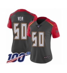 Women's Tampa Bay Buccaneers #50 Vita Vea Limited Gray Inverted Legend 100th Season Football Jersey