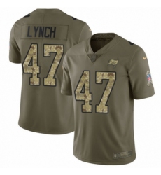 Men's Nike Tampa Bay Buccaneers #47 John Lynch Limited Olive/Camo 2017 Salute to Service NFL Jersey