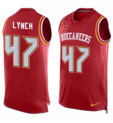 Men's Nike Tampa Bay Buccaneers #47 John Lynch Limited Red Player Name & Number Tank Top NFL Jersey