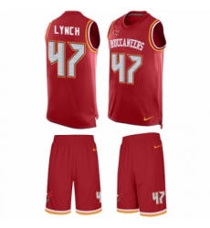 Men's Nike Tampa Bay Buccaneers #47 John Lynch Limited Red Tank Top Suit NFL Jersey
