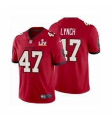 Men's Tampa Bay Buccaneers #47 John Lynch Red 2021 Super Bowl LV Jersey