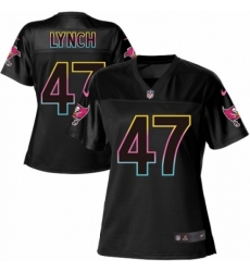 Women's Nike Tampa Bay Buccaneers #47 John Lynch Game Black Fashion NFL Jersey