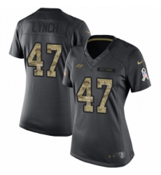 Women's Nike Tampa Bay Buccaneers #47 John Lynch Limited Black 2016 Salute to Service NFL Jersey