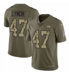 Youth Nike Tampa Bay Buccaneers #47 John Lynch Limited Olive/Camo 2017 Salute to Service NFL Jersey