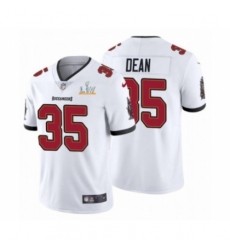 Men's Tampa Bay Buccaneers #35 Jamel Dean White 2021 Super Bowl LV Jersey