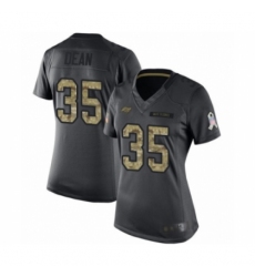 Women's Tampa Bay Buccaneers #35 Jamel Dean Limited Black 2016 Salute to Service Football Jersey