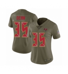 Women's Tampa Bay Buccaneers #35 Jamel Dean Limited Olive 2017 Salute to Service Football Jersey