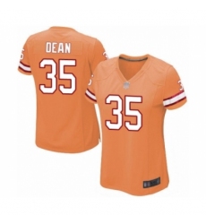 Women's Tampa Bay Buccaneers #35 Jamel Dean Limited Orange Glaze Alternate Football Jersey