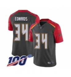 Men's Tampa Bay Buccaneers #34 Mike Edwards Limited Gray Inverted Legend 100th Season Football Jersey