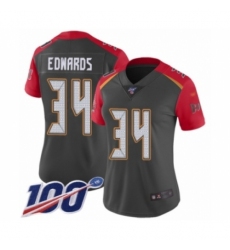 Women's Tampa Bay Buccaneers #34 Mike Edwards Limited Gray Inverted Legend 100th Season Football Jersey
