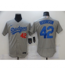 Men's Los Angeles Dodgers #42 Jackie Robinson Gray Nike MLB Jersey
