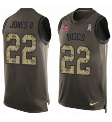 Men's Nike Tampa Bay Buccaneers #22 Ronald Jones II Limited Green Salute to Service Tank Top NFL Jersey