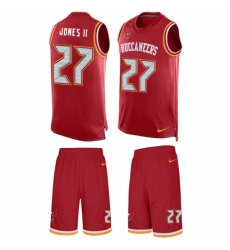 Men's Nike Tampa Bay Buccaneers #27 Ronald Jones II Limited Red Tank Top Suit NFL Jersey
