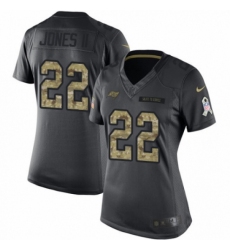 Women's Nike Tampa Bay Buccaneers #22 Ronald Jones II Limited Black 2016 Salute to Service NFL Jersey