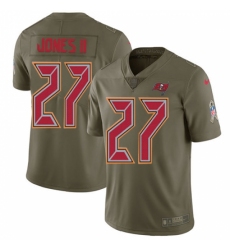 Youth Nike Tampa Bay Buccaneers #27 Ronald Jones II Olive Stitched NFL Limited 2017 Salute to Service Jersey