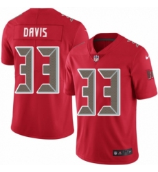 Men's Nike Tampa Bay Buccaneers #33 Carlton Davis Limited Red Rush Vapor Untouchable NFL Jersey