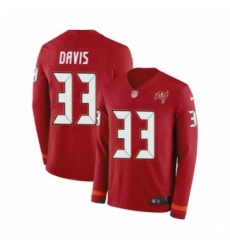 Men's Nike Tampa Bay Buccaneers #33 Carlton Davis Limited Red Therma Long Sleeve NFL Jersey