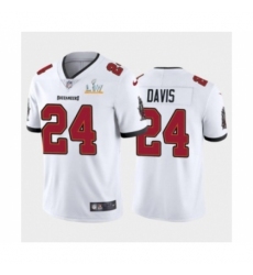 Men's Tampa Bay Buccaneers #24 Carlton Davis White 2021 Super Bowl LV Jersey