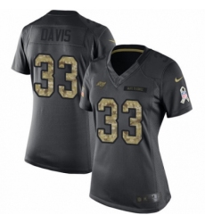 Women's Nike Tampa Bay Buccaneers #33 Carlton Davis Limited Black 2016 Salute to Service NFL Jersey