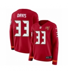 Women's Nike Tampa Bay Buccaneers #33 Carlton Davis Limited Red Therma Long Sleeve NFL Jersey