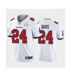 Youth Tampa Bay Buccaneers #24 Carlton Davis White 2021 Super Bowl LV Jersey