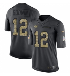 Men's Nike Tampa Bay Buccaneers #12 Chris Godwin Limited Black 2016 Salute to Service NFL Jersey