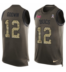 Men's Nike Tampa Bay Buccaneers #12 Chris Godwin Limited Green Salute to Service Tank Top NFL Jersey