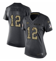 Women's Nike Tampa Bay Buccaneers #12 Chris Godwin Limited Black 2016 Salute to Service NFL Jersey