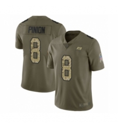 Men's Tampa Bay Buccaneers #8 Bradley Pinion Limited Olive Camo 2017 Salute to Service Football Jersey
