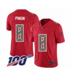 Men's Tampa Bay Buccaneers #8 Bradley Pinion Limited Red Rush Vapor Untouchable 100th Season Football Jersey