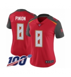 Women's Tampa Bay Buccaneers #8 Bradley Pinion Red Team Color Vapor Untouchable Limited Player 100th Season Football Jersey