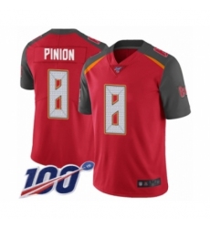 Youth Tampa Bay Buccaneers #8 Bradley Pinion Red Team Color Vapor Untouchable Limited Player 100th Season Football Jersey