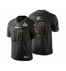 Men's Kansas City Chiefs #10 Tyreek Hill Black Golden Super Bowl LV Jersey Men's Kansas City Chiefs #10 Tyreek Hill Black Golden Super Bowl LV Jersey