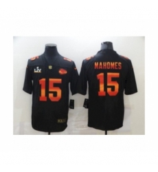 Men's  Kansas City Chiefs #15 Patrick Mahomes Black Fashion Super Bowl LV Jersey